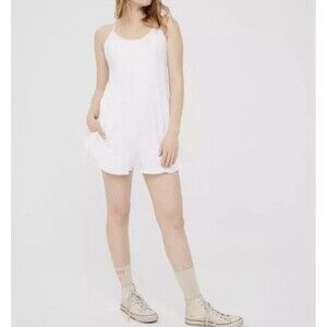 AERIE OFFLINE White Ruffle Athletic Dress Built in Leotard‎ Shorts XXL NWT